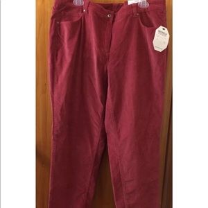 LIZ CLAIBORNE  Sweet Berry Red Corduroy Size 16W